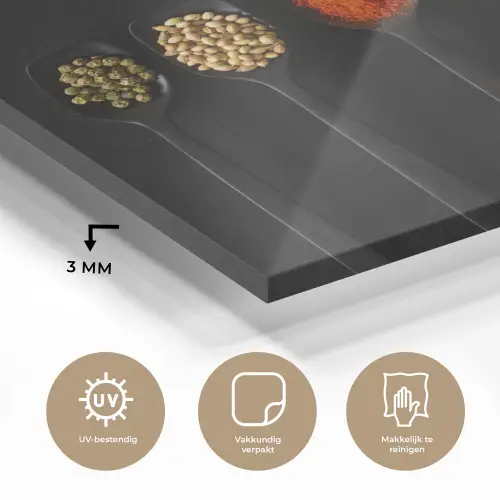 Lepels - Specerijen - Zwart - Kruiden - Rustiek plexiglas 5mm klein -sfeer2