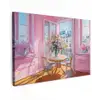 Pink - City - Bloemen Tuinposter op houten frame 2 cm dik klein -3d