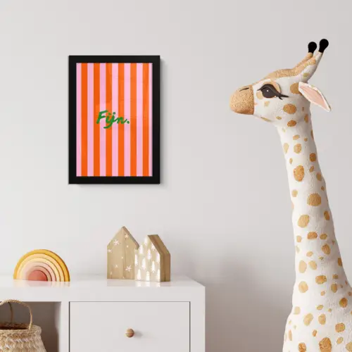 Patroon - Oranje - Fijn - Strepen fotolijst zwart zonder passe partout klein -usfeer4_kinderkamer