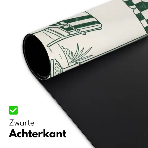 Terras - Illustratie - Groen Muismat XXL klein -sfeer2