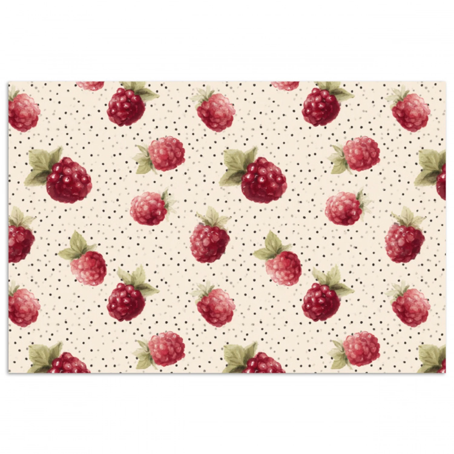 Framboos - Stippen - Rood poster papier klein 62 -3d