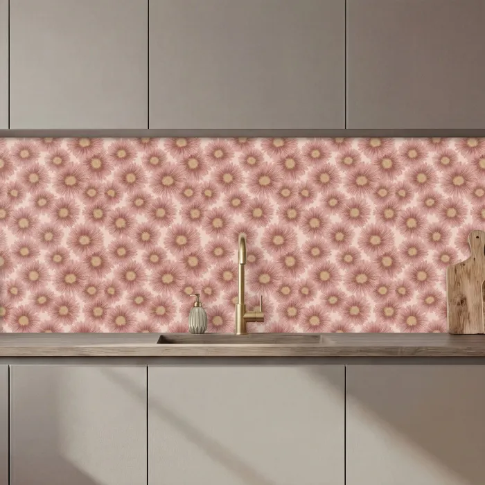 Gerbera - Bloemen - Roze keuken achterwand 2 middel 871 zz_3dshopping