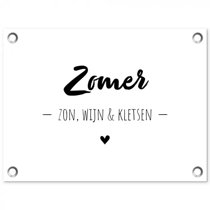 Zomer, zon, wijn & kletsen - Quotes - Tekst - Wijn - Zomer tuinposter los doek klein -3d