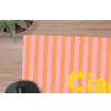 Verticaal - Strepen - Oranje - Ciao bella muismat rubber klein -closeup
