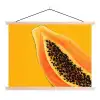 Papaja - Oranje - Topisch textielposter latten blank klein -3d
