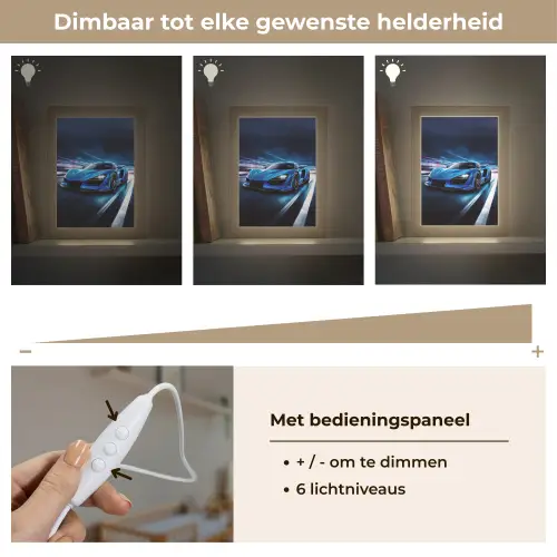 Auto - Blauw - Jongens - Kind Light Box met kabel klein -USP_dimbaarNL