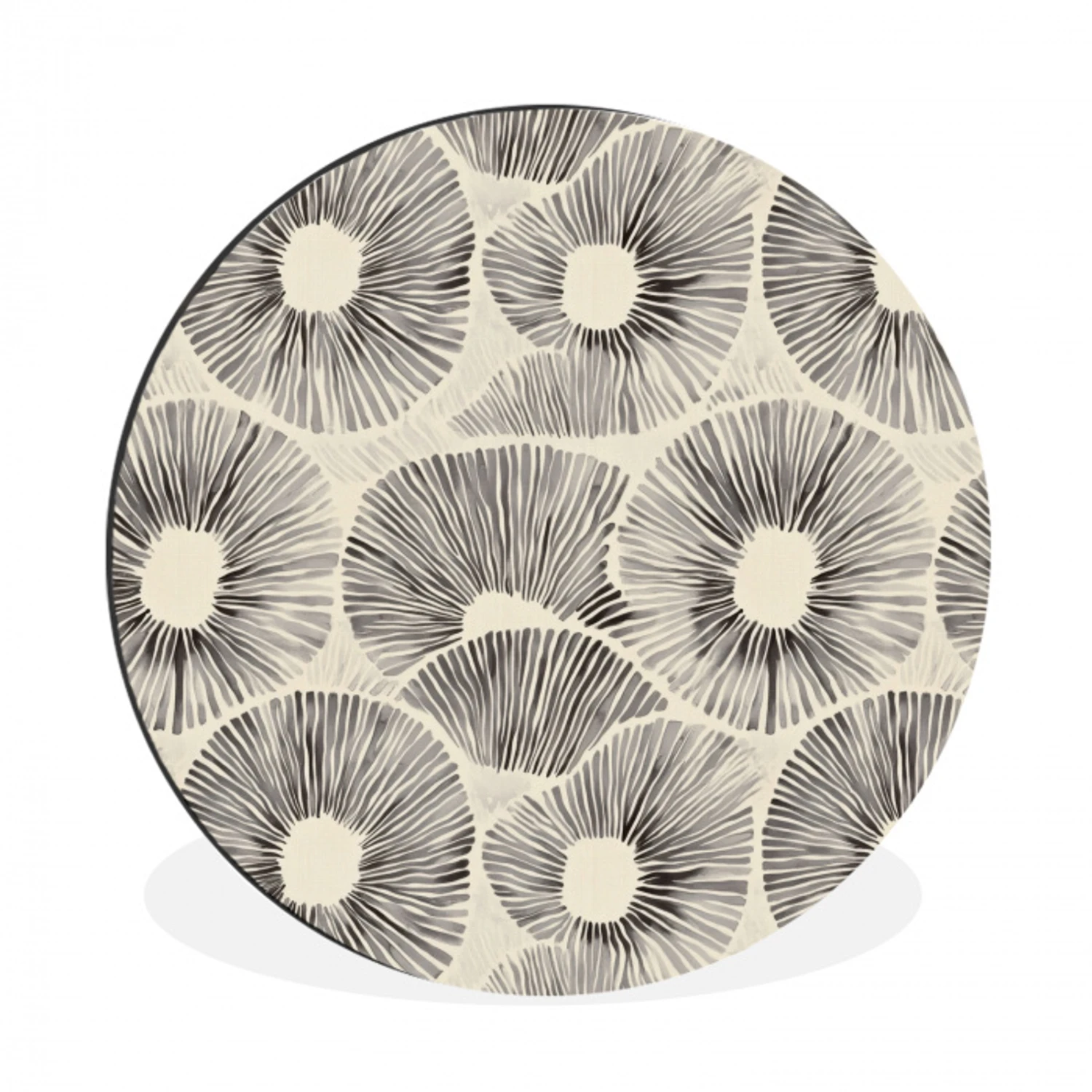 Cirkels - Patroon - Zwart Wandcirkel aluminium klein 190 -3d