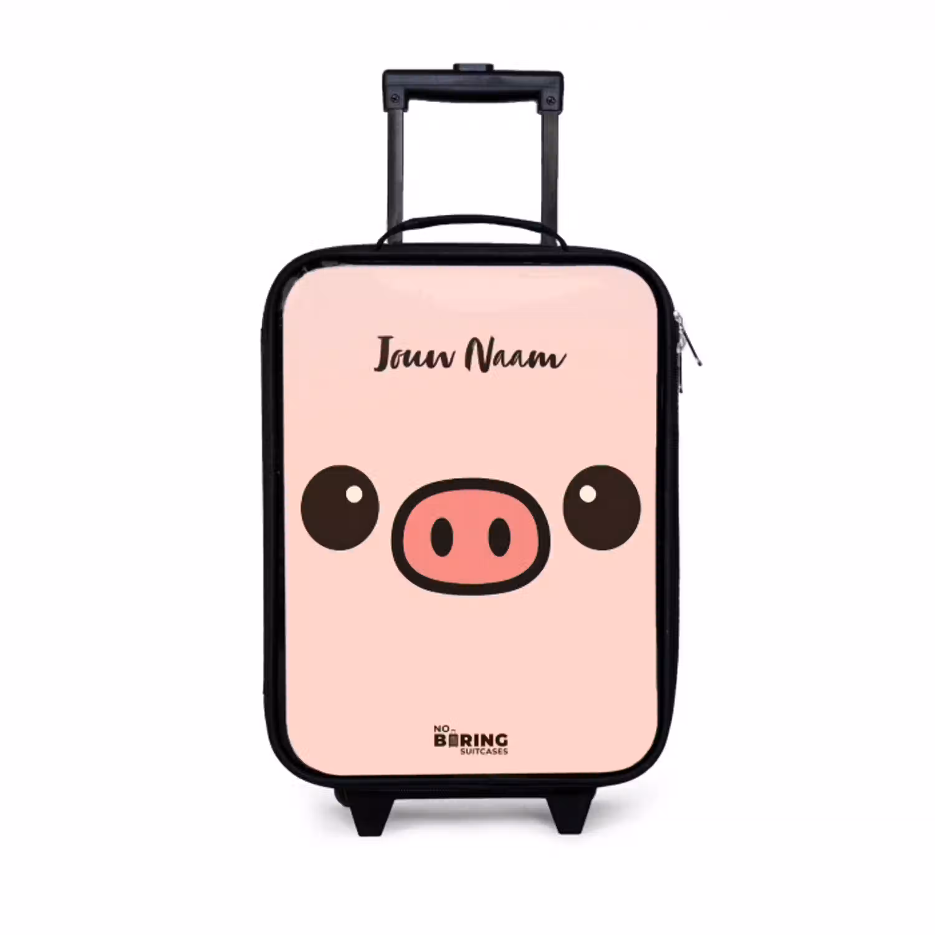 Kawai - Varken - Roze Kinderkoffer - Zwart klein -3d