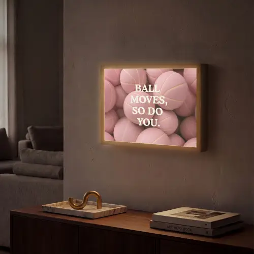 Basketballen - Roze - Quote - Sportief Light Box met batterij (Wandlamp) middel -sfeer1