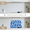 Vormen - Abstract - Blauw - Golven keuken achterwand spatscherm klein -voor_na_NL