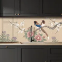 Bloemen - Vogels - Bloemen keuken achterwand 2 middel -sfeer1