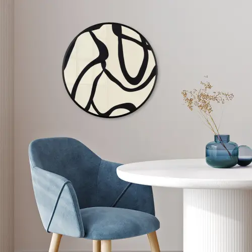 Abstract - Lijnen - Modern - Beige Fotolijst rond zonder passe partout klein -sfeer2