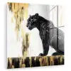 Panter - Zwart - Abstract - Goud plexiglas 5mm klein -zzzproduct_nieuw