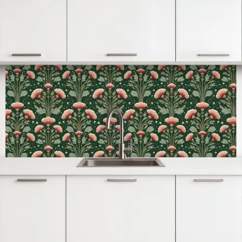 Patroon - Botanisch - Kleurrijk keuken achterwand 2 middel 871 -3d