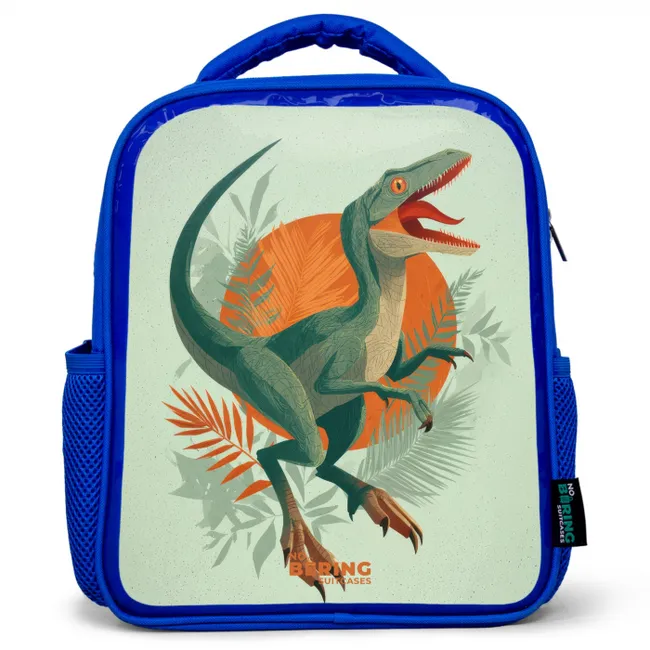 Sluipende jager met bladeren Kinderrugzak - Blauw middel -3d