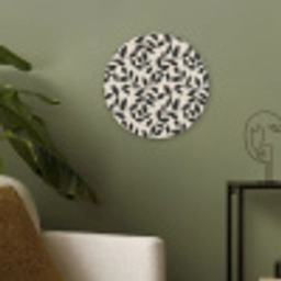 Elegant - Patroon - Zwart - Beige Akoestische PET Vilt - Rond klein 838 -sfeer2