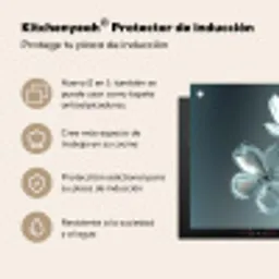 Kristal - Bloemen - Grijs Inductie beschermer vinyl 3mm middel -zzzzzzusp-haakje_ES
