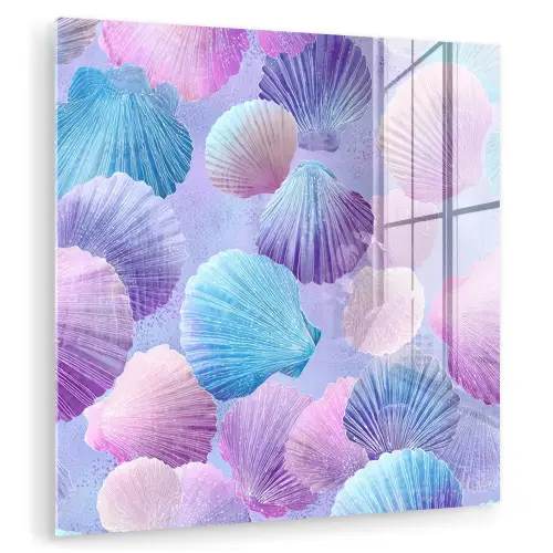Schelpen - Paars - Blauw - Patroon plexiglas 5mm klein -zzzproduct_nieuw