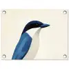 Illustratie - Blauw - Vogel tuinposter los doek klein -3d