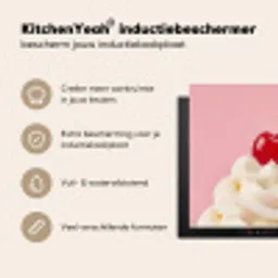Kers - Slagroom - Roze Inductie beschermer vinyl 3mm middel -sfeer2