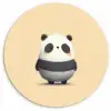 Panda - Beige - Minimalistisch Wandcirkel kunststof plaat 5mm dik klein -3d