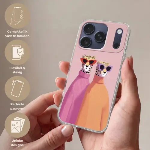 Jachtluipaarden - Zonnebrillen - Truien Telefoonhoesje iPhone 17 Pro klein -sfeer3_NL
