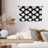 Monstera - Silhouetten - Tropisch - Wit Wandkleed katoen klein 269 -sfeer1