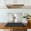 Hond - Wit - Kok keuken achterwand spatscherm klein -sfeer2