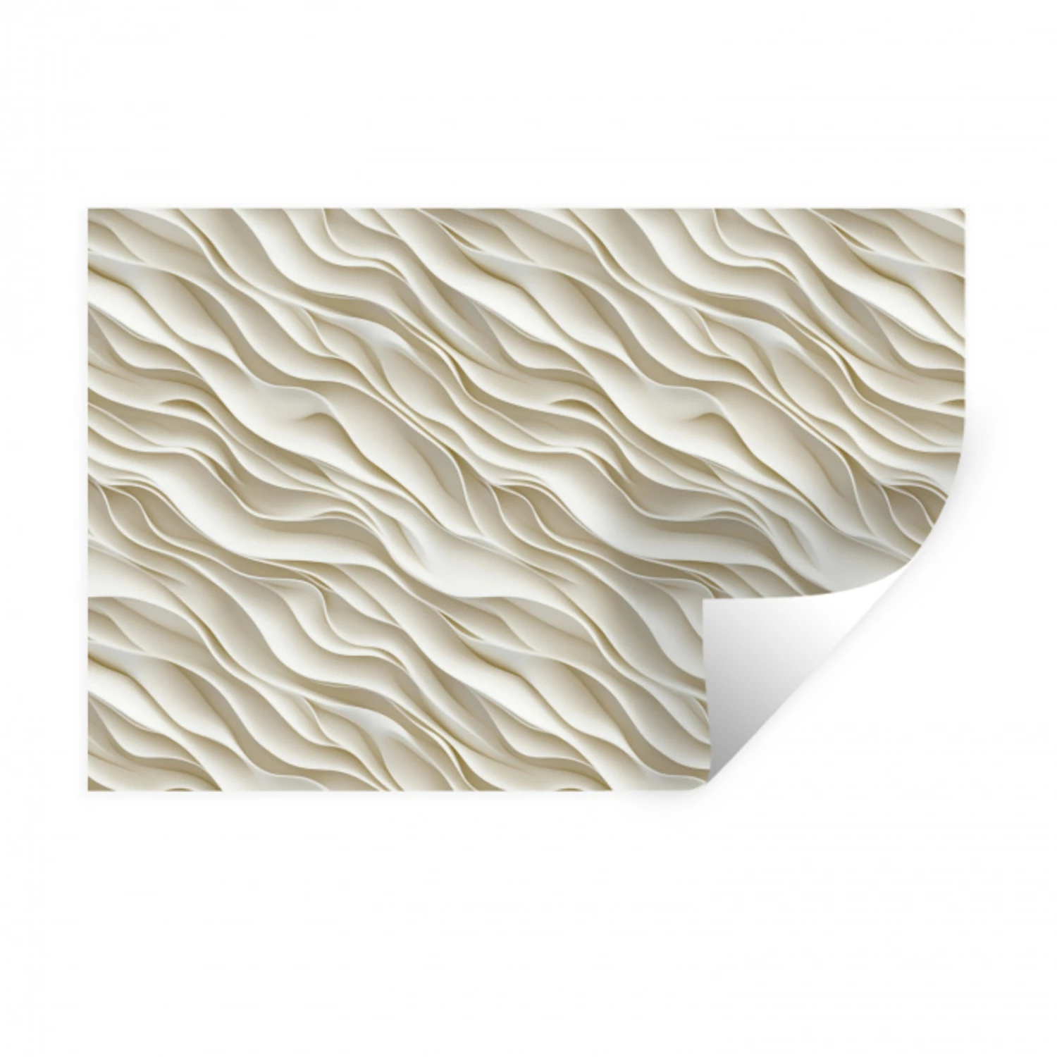 Golven - Wit - Minimalistisch Muursticker klein 286 -3d