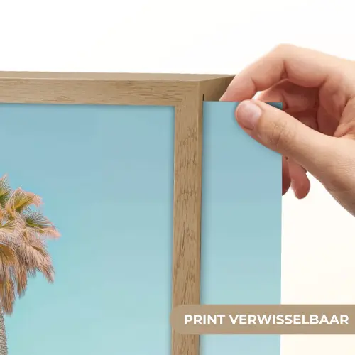 Palmboom - Strandhuis - Roze Light Box met batterij (Wandlamp) middel -USP_websiteprintNL