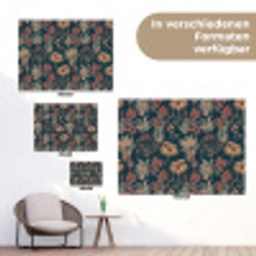 Botanisch - Patroon - Blauw tuinposter los doek klein 239 -Xsfeer9_DE