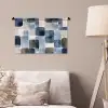 Patroon - Blauw - Vierkanten Wandkleed katoen klein -sfeer4