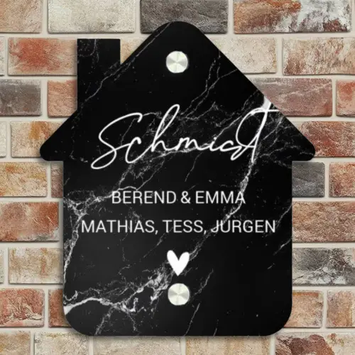 Marmer - Sierlijk Naambord Huisje klein -sfeer6