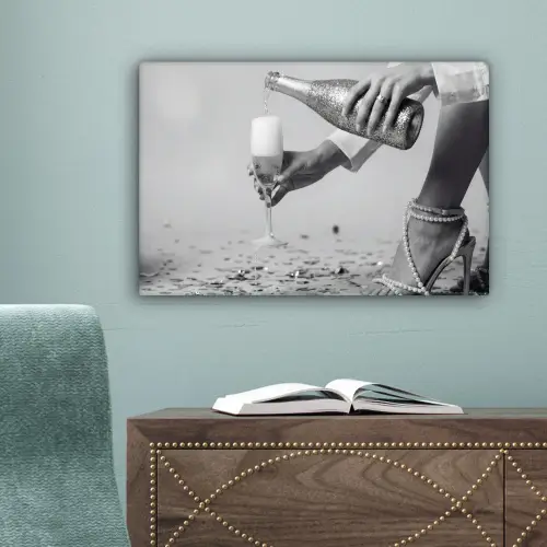 Feestelijk - Champagne - Discobal canvas 2cm klein -sfeer4