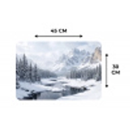 Sneeuwlandschap - Bergen - Rivier - Winter Placemat vinyl groot -specs