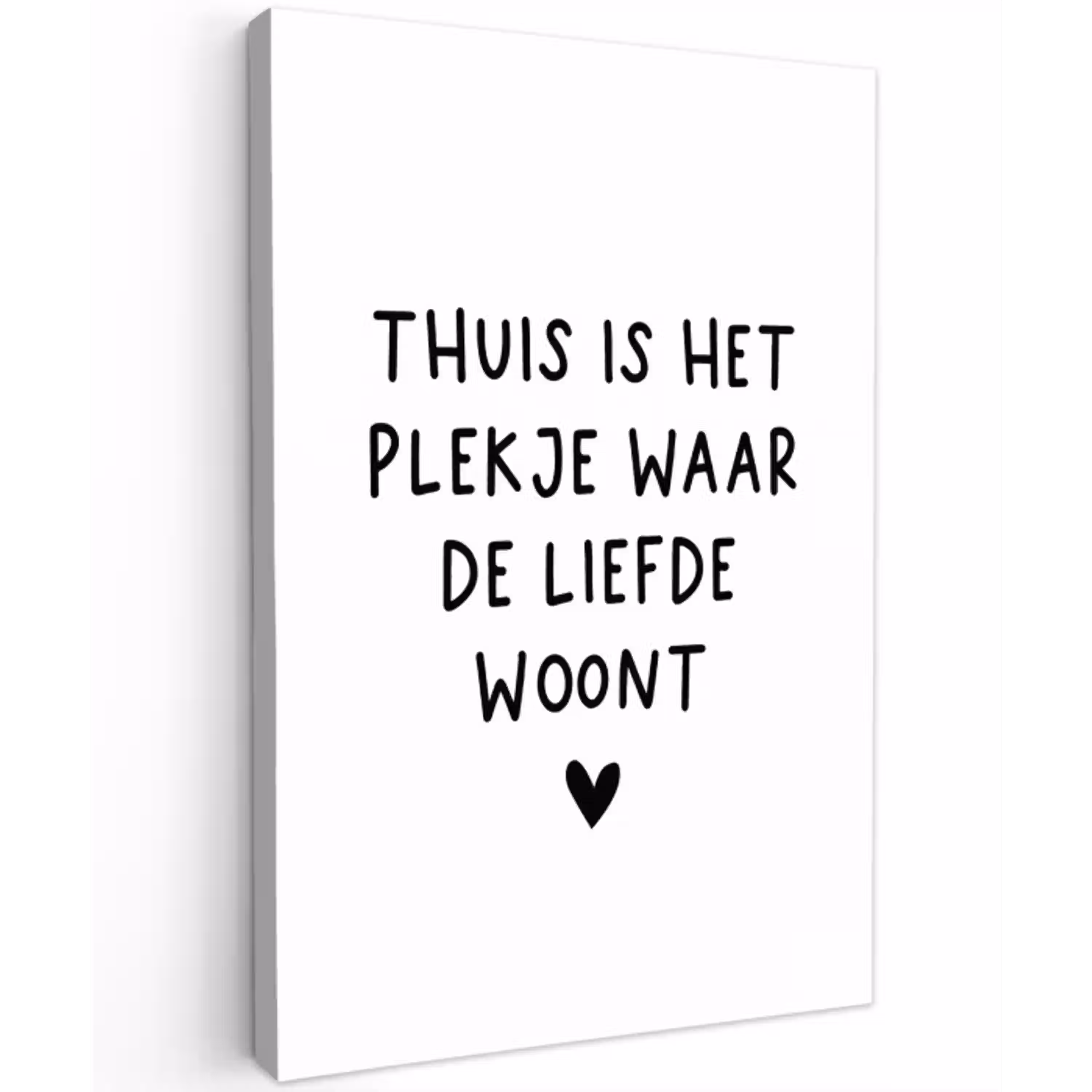 Thuis is het plekje waar de liefde woont - Spreuken - Quotes Tuinposter op houten frame 2 cm dik klein -3d
