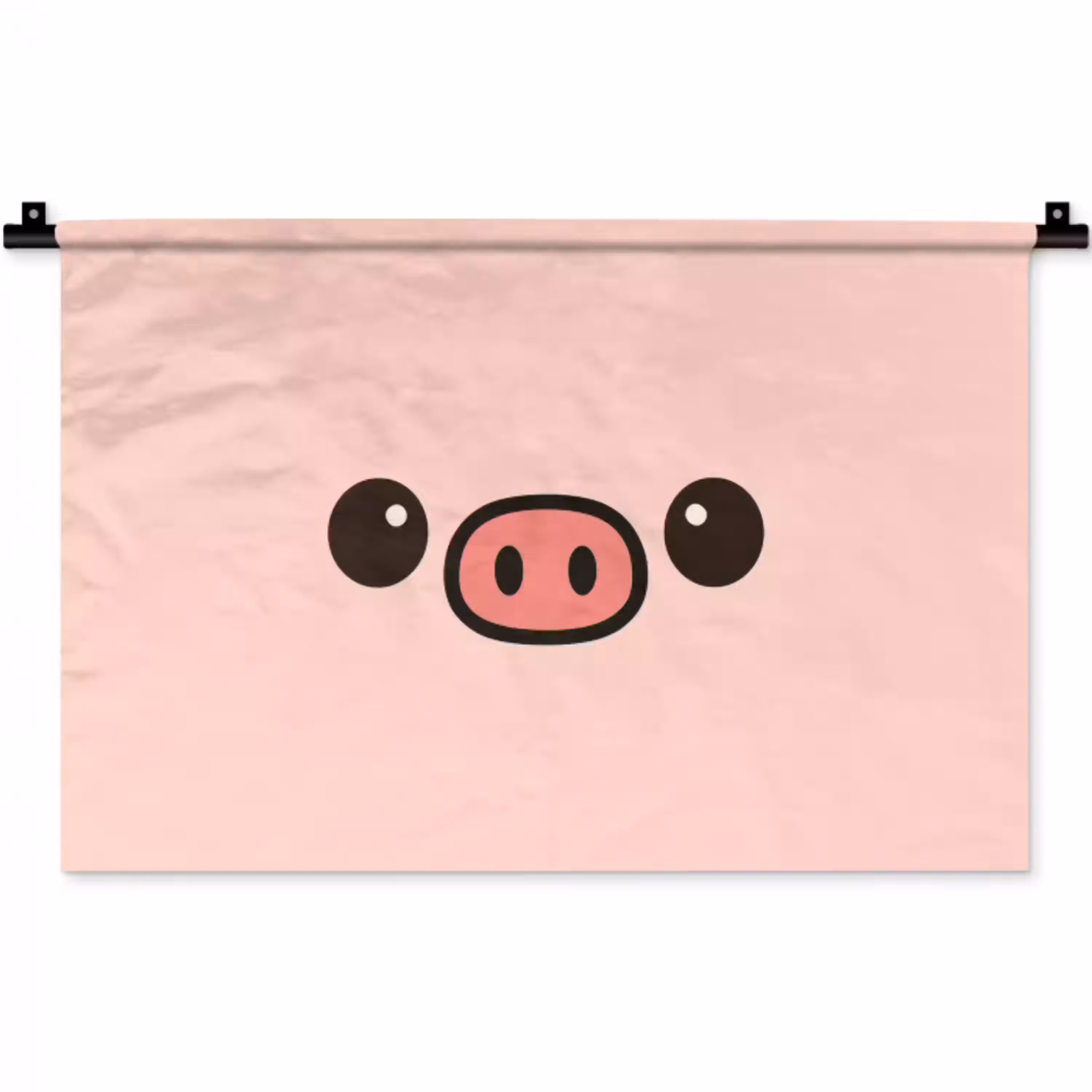 Varken - Roze - Minimalistisch Wandkleed katoen klein -zz3d