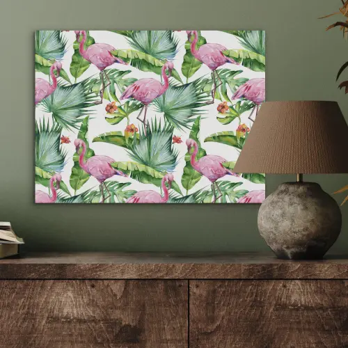 Bladeren - Flamingo - Bloemen - Jungle PET vilt klein -sfeer2