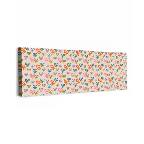 Kleurrijk - Hartjes - Patroon - Beige canvas 2cm klein 828 -z3d