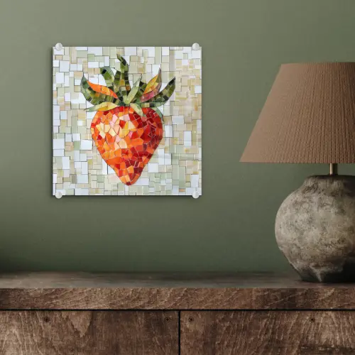 Aardbei - Rood - Mozaïek - Fruit plexiglas 5mm klein -sfeer3