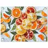 Schijfjes - Fruit - Oranje - Mozaïek tuinposter los doek klein -3d