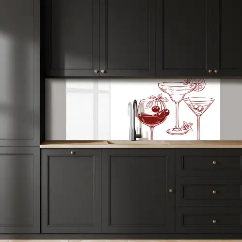 Glazen - Cocktails - Rood keuken achterwand 2 middel -sfeer1