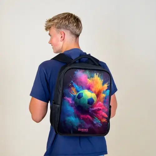 Neon - Bal - Kleurrijk Rugzak - Zwart middel -sfeer8