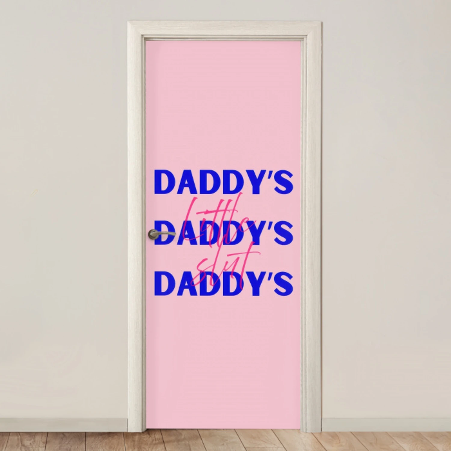 Daddy's - Blauw - Blokletters deurposter klein -3d_beige