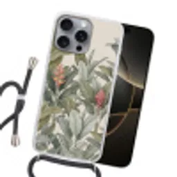 Tropisch - Planten - Modern - Groen Hoesje iPhone 16 Pro Max met koord klein -sfeer1