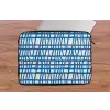 Ruitpatroon - Blauw - Crème laptophoes neopreen klein 279 -tafel