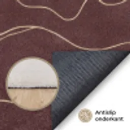 Abstract - Modern - Bruin Vloerkleed Rechthoek klein 1091 -uniquesellingpoint_antislip_NL_DE