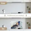 Marmer - Blauw - Goud keuken achterwand spatscherm klein -voor_na_NL