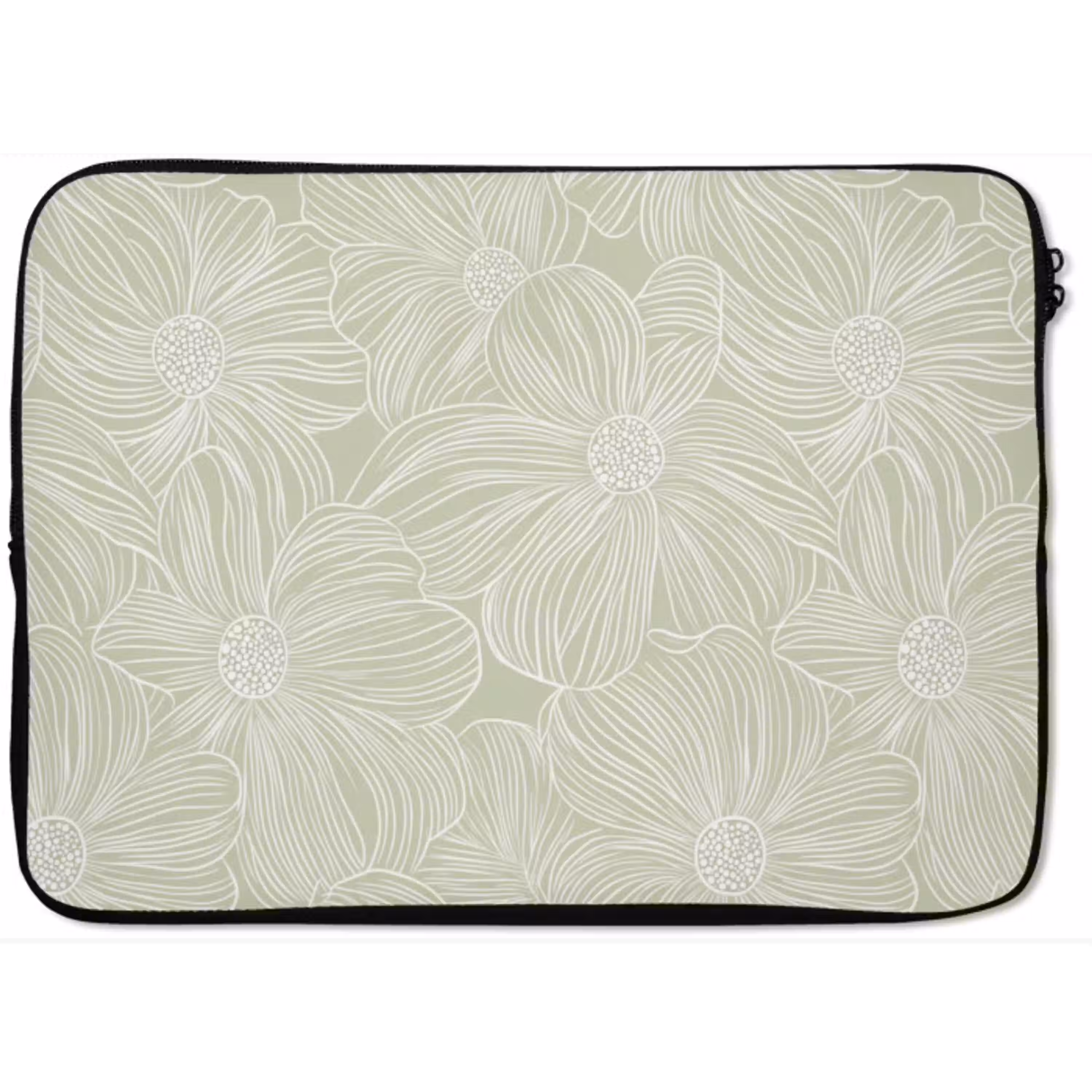 Sereen - Bloemen - Groen laptophoes neopreen klein 279 -zkaufland3dotto