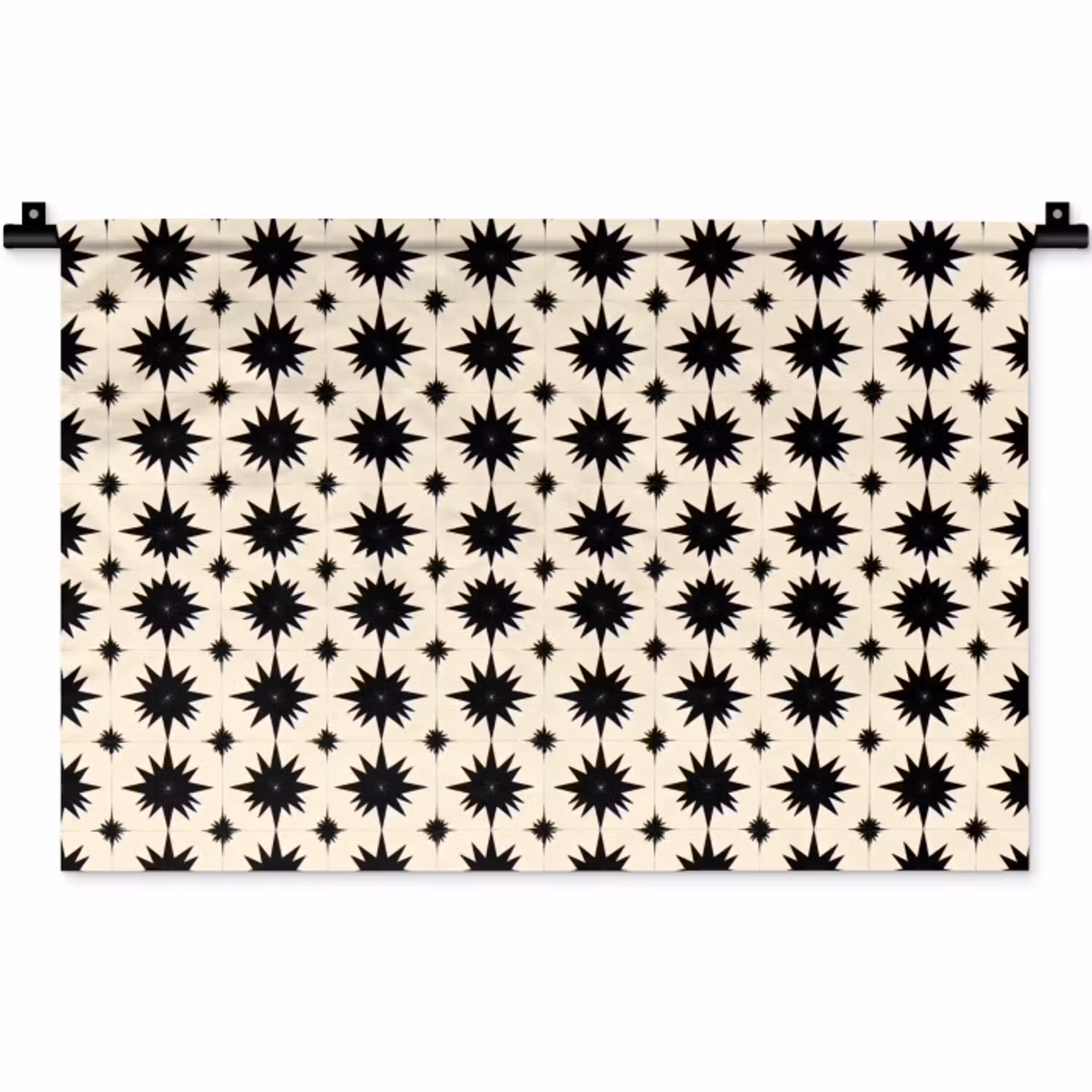 Stervormen - Geometrisch - Zwart Wandkleed katoen klein 269 -zz3d